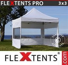 Foldetelt FleXtents PRO 3x3m Hvid, inkl. 4 sider